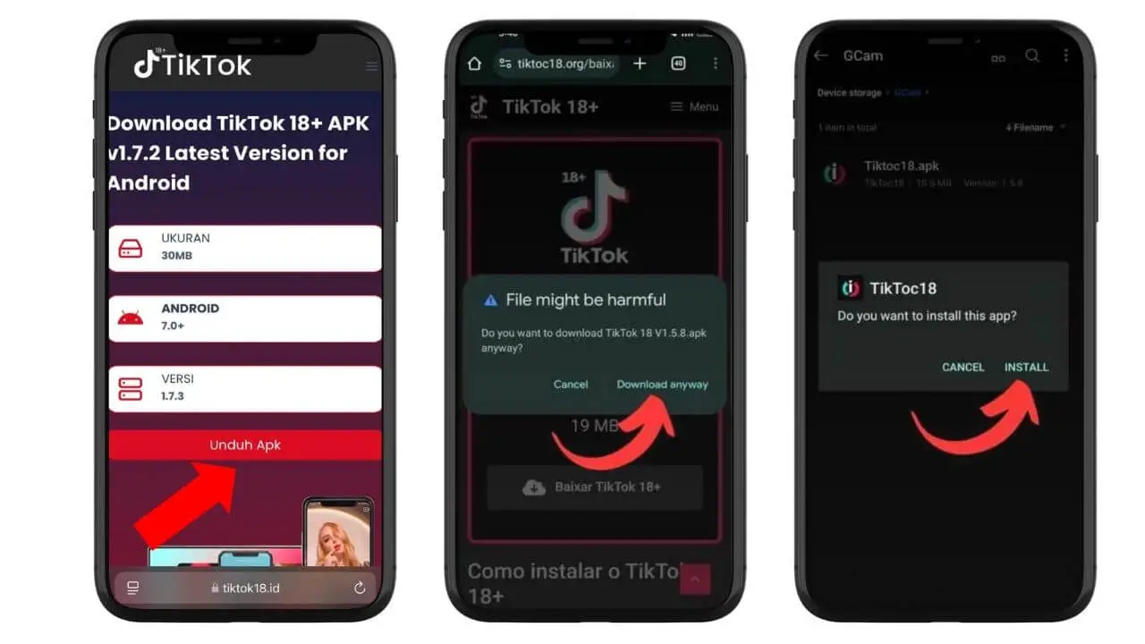 Cara mengunduh dan memasang TikTok 18+ di ponsel Android Anda